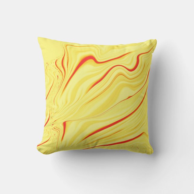 Mango-Creme mit rotem oder korallengewölbtem Schla Kissen (Vorderseite)