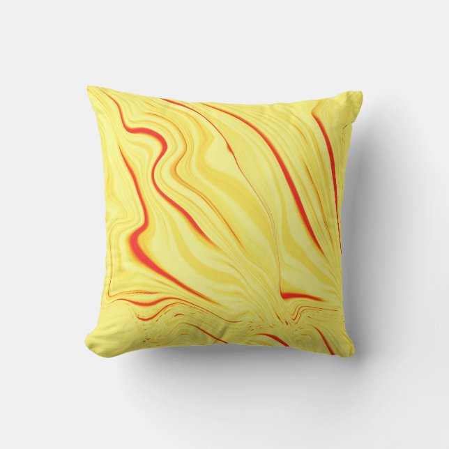 Mango-Creme mit rotem oder korallengewölbtem Schla Kissen (Vorderseite)