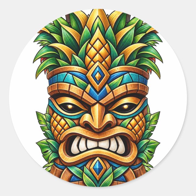 Mango Crown Tiki Aufkleber (Vorderseite)