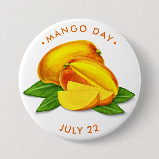 Mango Day, Aquarellmango Button (Vorderseite)