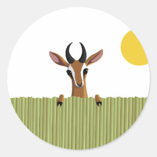 Mango der Gazellepeekaboo Runder Aufkleber