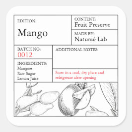 Mango-Etikett Quadratischer Aufkleber