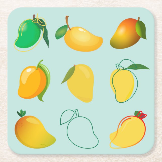Mango Fresh Rechteckiger Pappuntersetzer (Vorderseite)