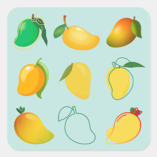 Mango Frisch Quadratischer Aufkleber