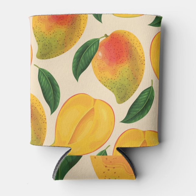 Mango Frucht Nahtloses Muster Dosenkühler (Vorderseite)