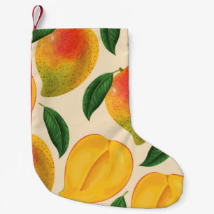 Mango Frucht Nahtloses Muster Kleiner Weihnachtsstrumpf