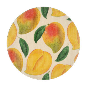 Mango Frucht Nahtloses Muster Schneidebrett