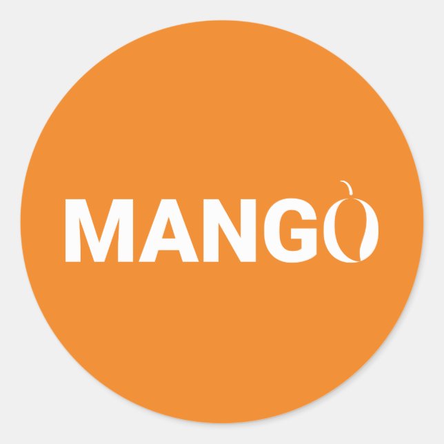 Mango-Fruchttext Runder Aufkleber (Vorderseite)