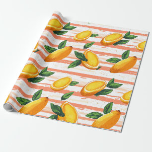 Mango Fruit Muster mit grünen Blätter Geschenkpapier