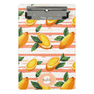 Mango Fruit Muster mit grünen Blätter Mini Klemmbrett