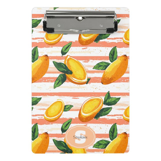 Mango Fruit Muster mit grünen Blätter Mini Klemmbrett (Vorderseite)