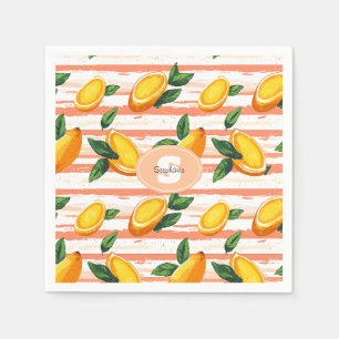 Mango Fruit Muster mit grünen Blätter Serviette
