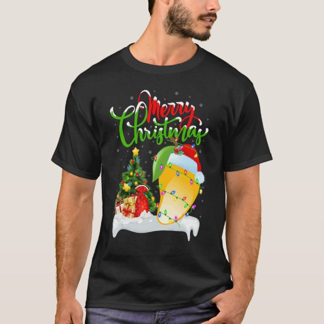 Mango Fruit   Xmas Decorations Santa Mango Christm T-Shirt (Vorderseite)