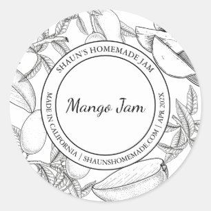 Mango Jam croquis étiquette moderne
