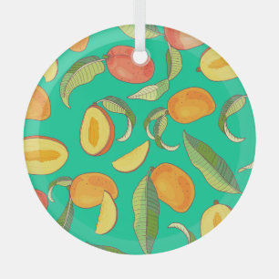Mango Medley: tropisches Fruchtmuster Ornament Aus Glas