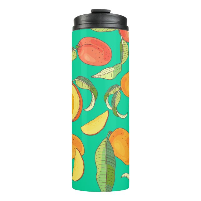 Mango Medley: tropisches Fruchtmuster Thermosbecher (Vorderseite)