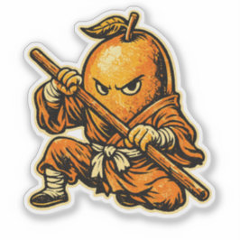Mango Monk — Funny Tropical Fruit Shaolin Warrior  Aufkleber