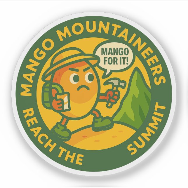 Mango Mountaineers Reach The Summit Aufkleber (Vorderseite)