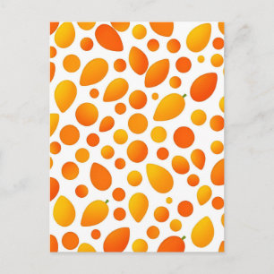 Mango-Muster Lebendige Tropische Früchte Postkarte