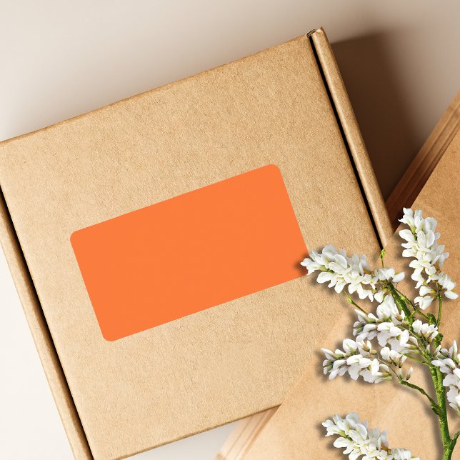 Mango Orange Solid Color | Classic | elegant Adressaufkleber (Von Creator hochgeladen)