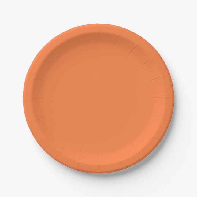 Mango Orange Solid Color | Classic | elegant Pappteller (Vorderseite)