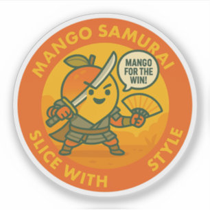 Mango Samurai Slice mit Stil  Aufkleber
