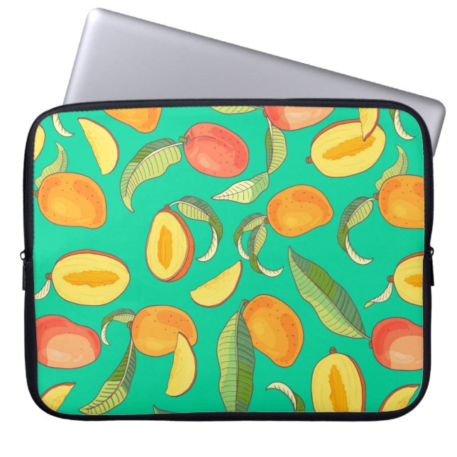 Mango. Seamless pattern with yellow and red tropic Laptopschutzhülle (Vorderseite)