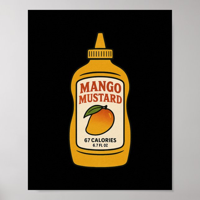 Mango Senf 67 Six Seven 6-7 - Lustig Brainrot Ki Poster (Vorne)