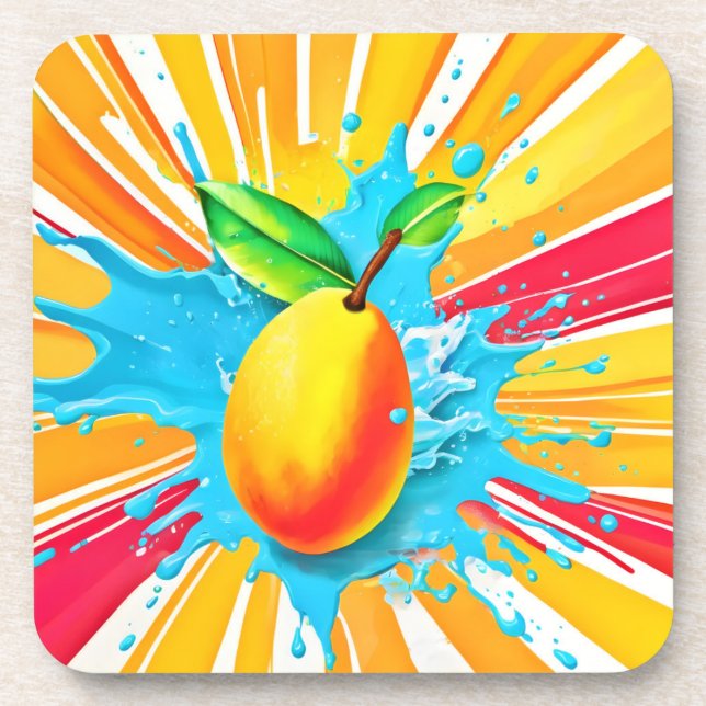 Mango Splash Delight Getränkeuntersetzer (Vorderseite)