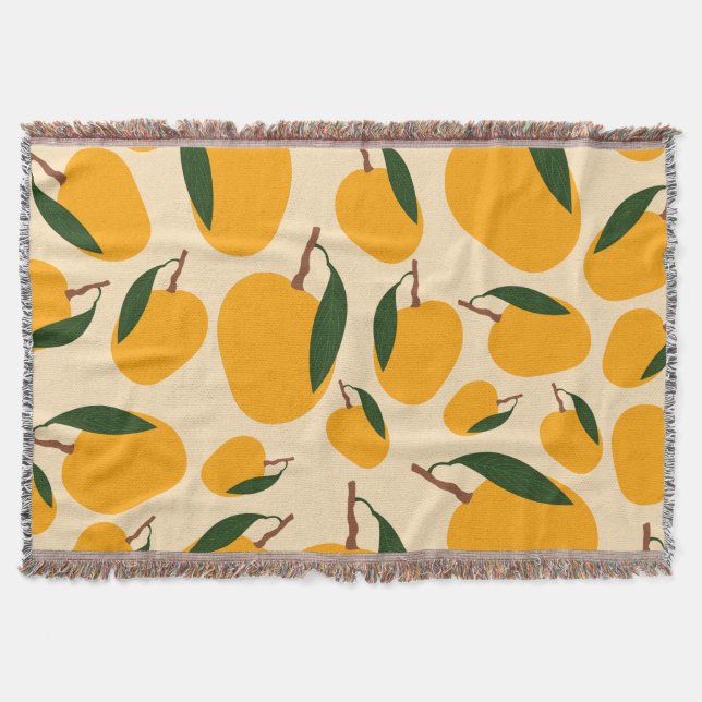 Mango Summer Frucht Muster Decke (Vorderseite)