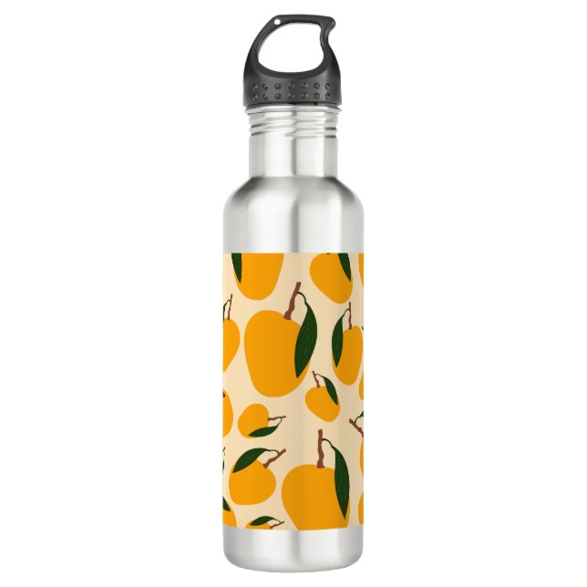 Mango Summer Frucht Muster Edelstahlflasche (Vorderseite)