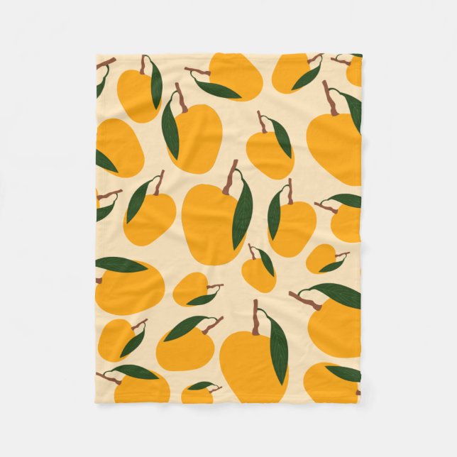 Mango Summer Frucht Muster Fleecedecke (Vorderseite)