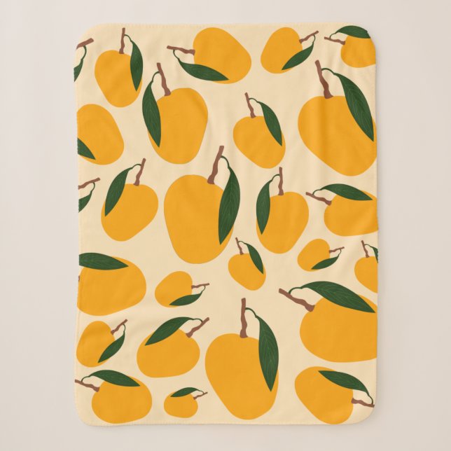 Mango Summer Frucht Muster Sherpadecke (Vorderseite)