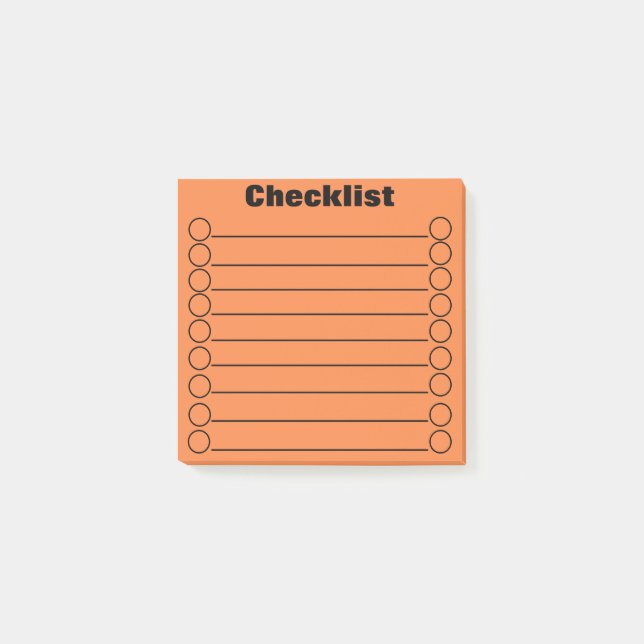 Mango Tango Checklist Post-it® Notes 3" x 3" Post-it Klebezettel (Vorderseite)