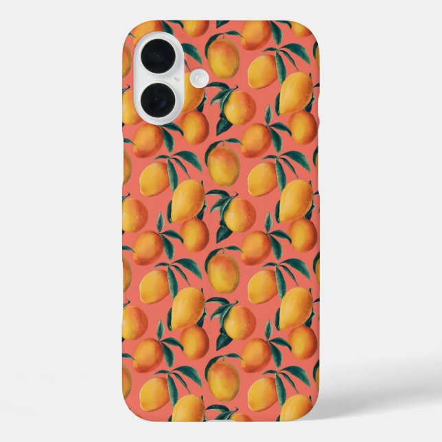 "Mango Tango Fiesta" iPhone 16 Plus Hülle (Rückseite)