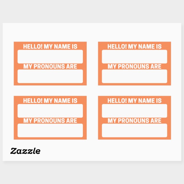 Mango Tango Name & Pronoun Labels Rechteckiger Aufkleber (Blatt)