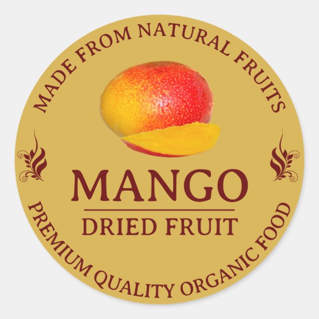Mango-Trockenobst-Aufkleber Runder Aufkleber (Vorderseite)