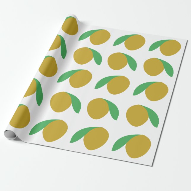 Mango Tropical Fruchtsommer Party Geschenkpapier (Ungerollt)