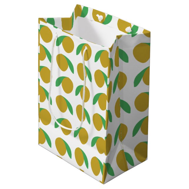 Mango Tropical Fruchtsommer Party Mittlere Geschenktüte (Vorderseite Schrägansicht)