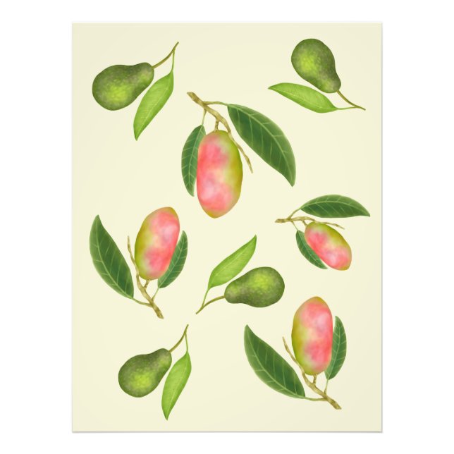 Mango und Avocado Fotodruck (Vorne)