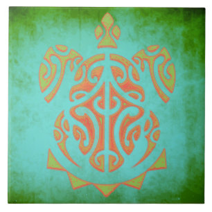 Mango und Limone polynesische Schildkröte Fliese