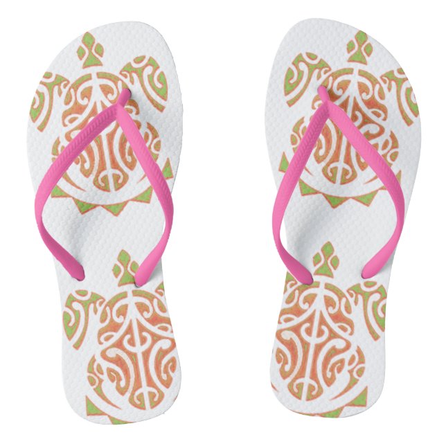 Mango und Limone polynesische Schildkröte Flip Flops (Fußbett)