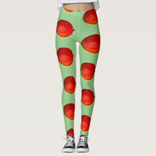 Mangofrucht Wasserfarbe Grün Lebensmittel Tropisch Leggings