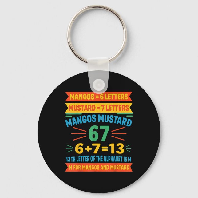 Mangos Senf 67 Tee Lustiger Alphabet-Code M Meme F Schlüsselanhänger (Vorderseite)