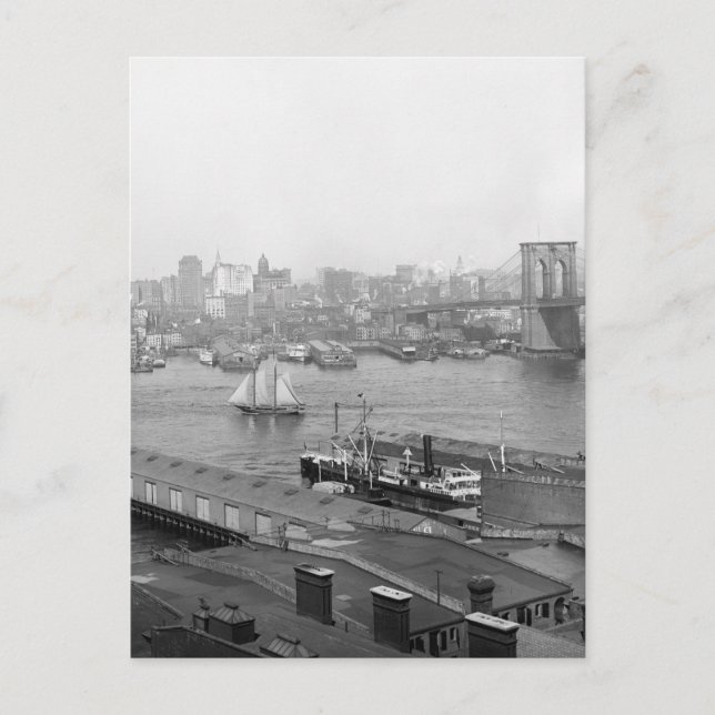 Manhattan aus Brooklyn, 1905 Postkarte (Vorderseite)