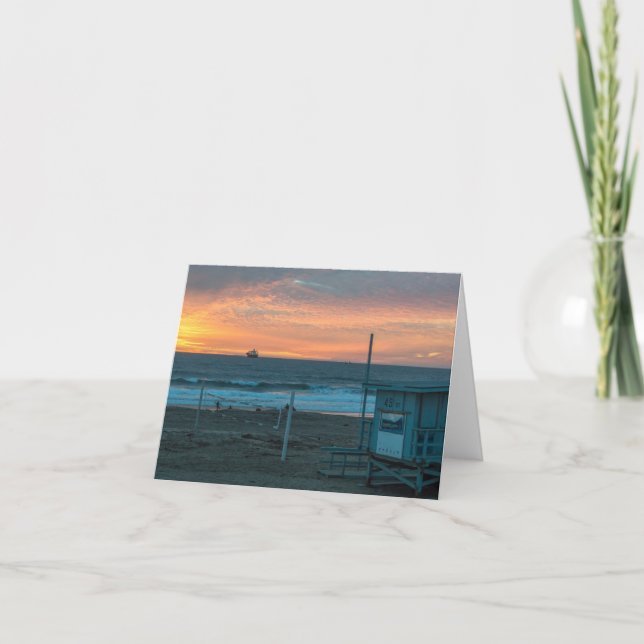 Manhattan Beach am Strand-Sonnenuntergang EL Porto Karte (Vorderseite)