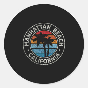 Manhattan Beach California Ca Vintag Graphic Retr Runder Aufkleber