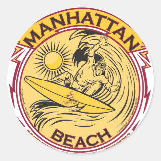 MANHATTAN BEACH KALIFORNIA RUNDER AUFKLEBER