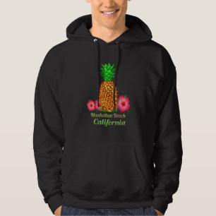 Manhattan Beach Kalifornien Ananas Blumen Hoodie
