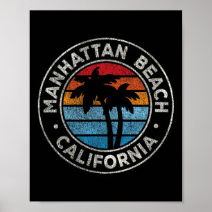 Manhattan Beach Kalifornien Ca Vintage-Grafik Retr Poster